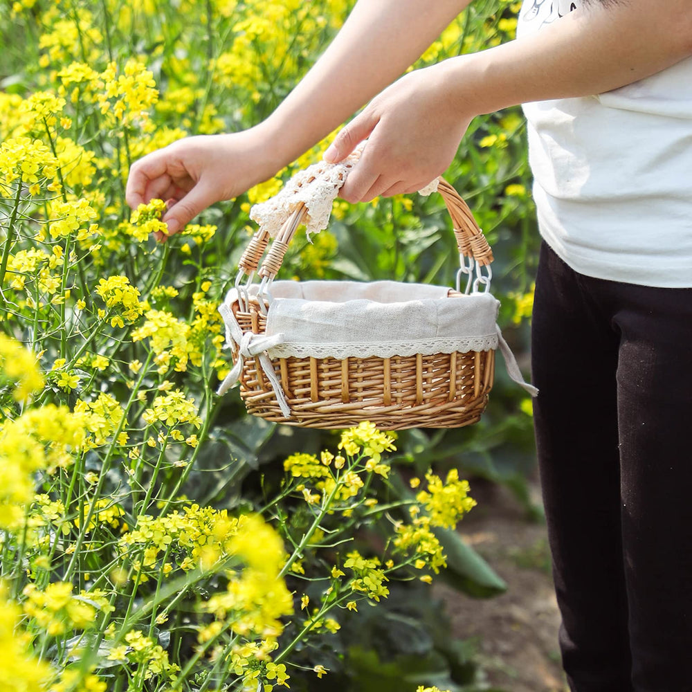 SHCMSADO wicker basket with makeup products inside