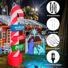 SHDEJTG inflatable candy cane decoration with ground stakes