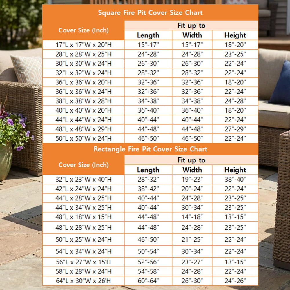 SheeChung Fire Pit Cover 28" square back view