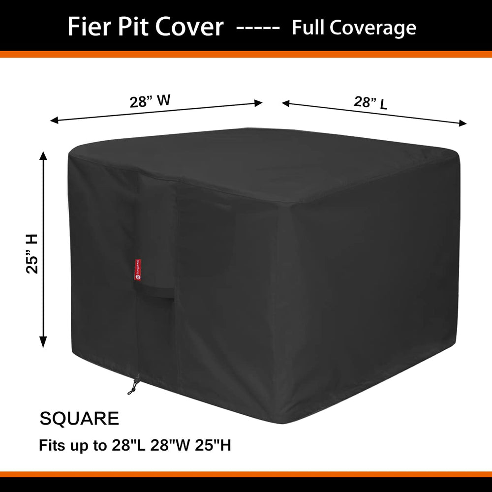 SheeChung Fire Pit Cover 28" square side view