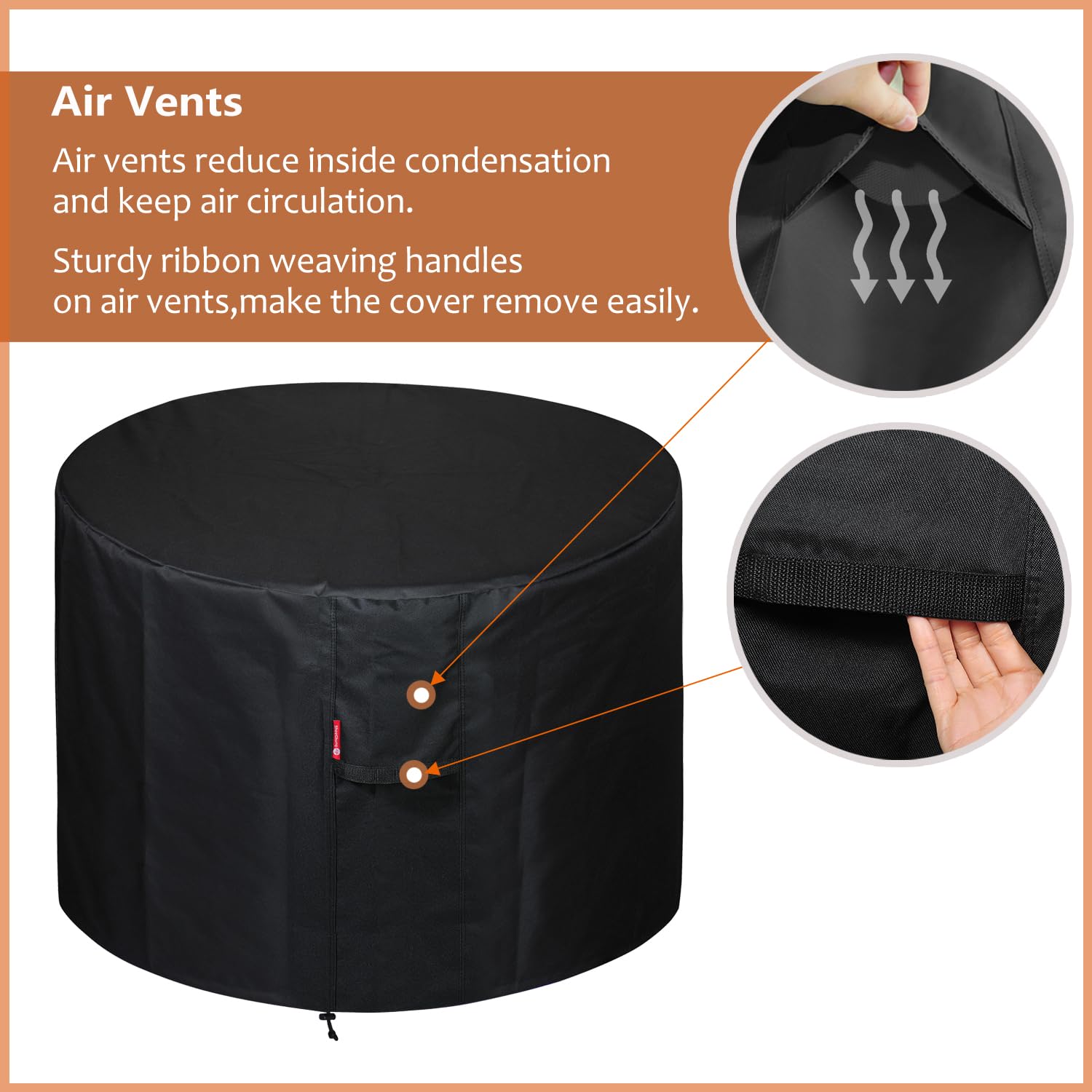 SheeChung Fire Pit Cover 30-inch with double-stitched seams