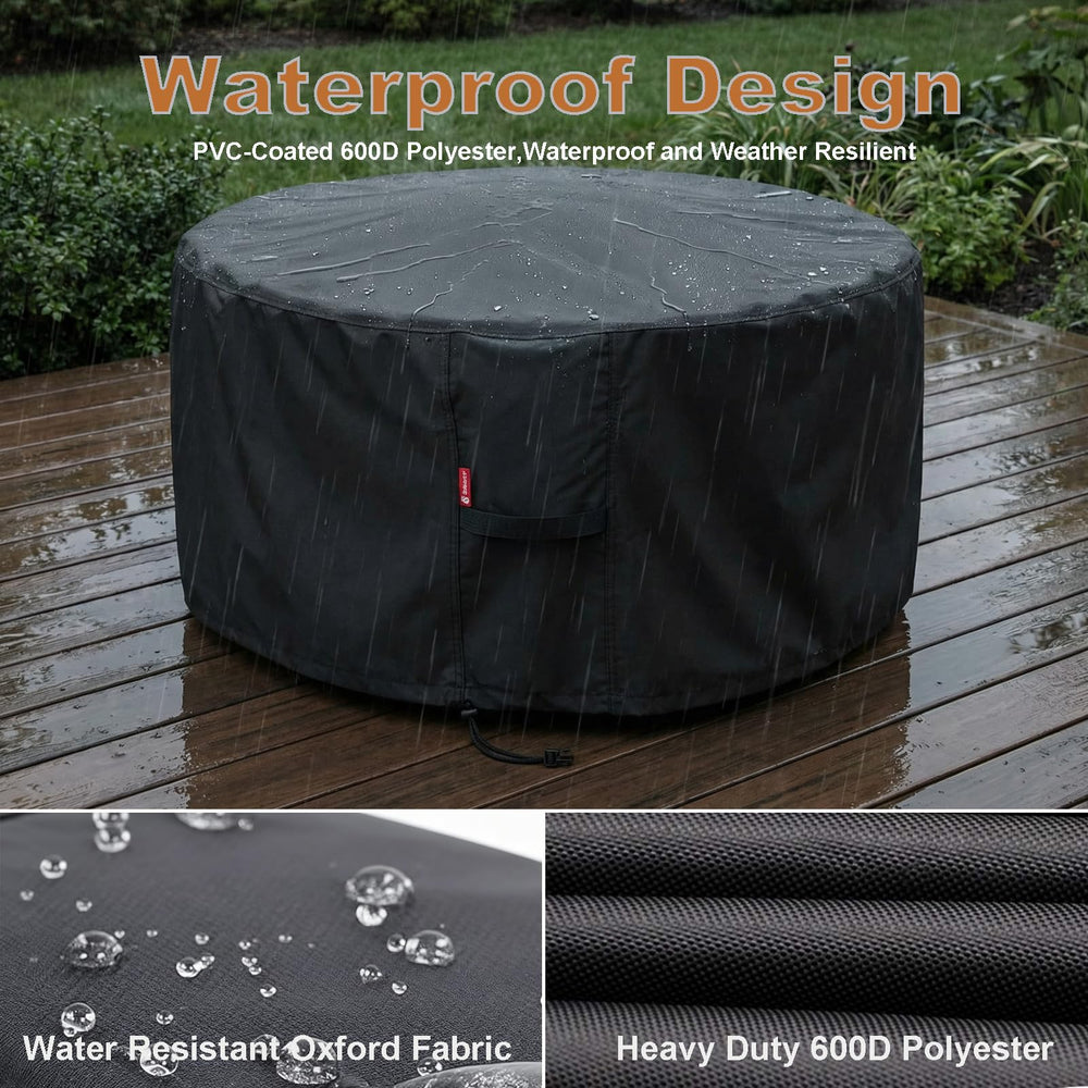 SheeChung Fire Pit Cover 36"DIA black cover on fire pit