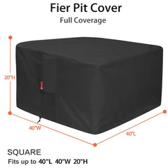 SheeChung Fire Pit Cover 40x40 inch side view
