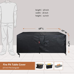 SheeChung Fire Pit Cover 58"L x 28"W side view