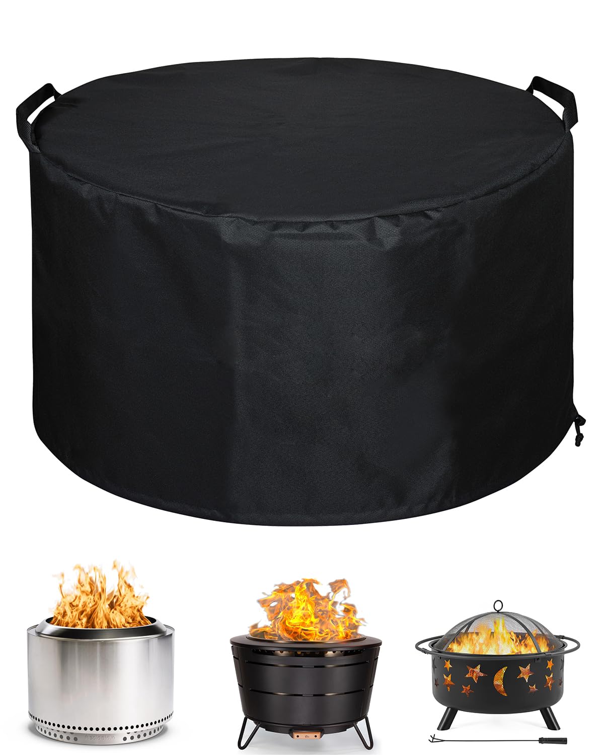 SheeChung Fire Pit Cover black round model front view