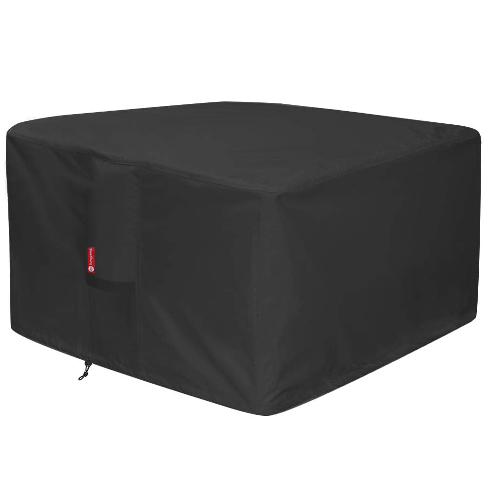 SheeChung fire pit cover black square 36" front view
