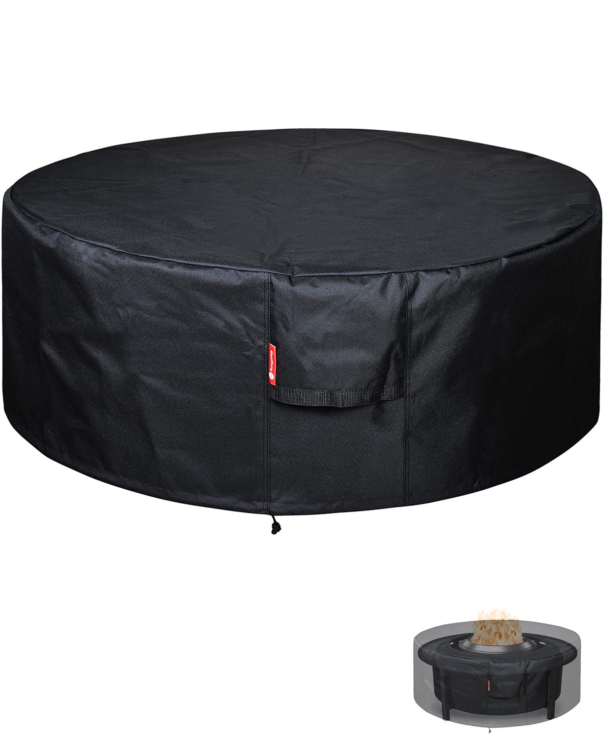SheeChung Fire Pit Cover Round 56" Diameter Black front view