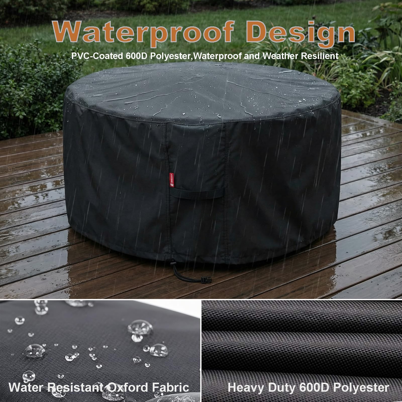 SheeChung Fire Pit Cover shown on a round fire pit