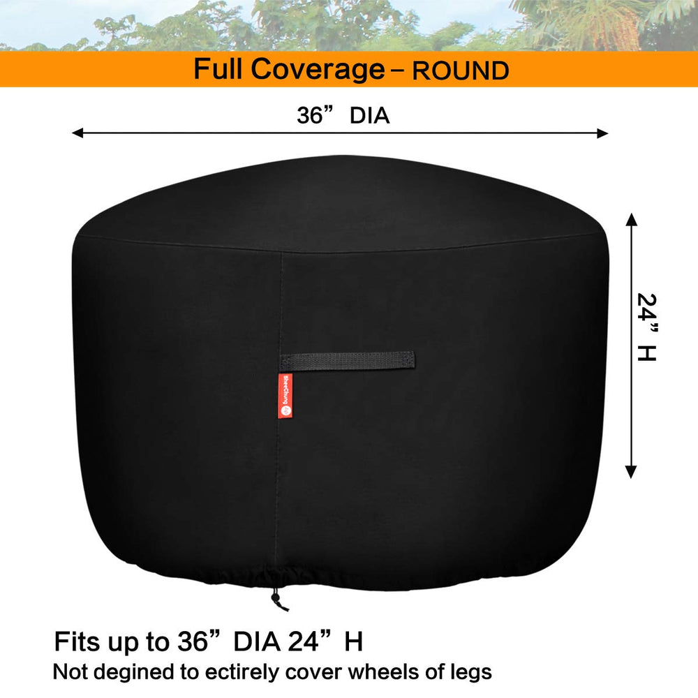 SheeChung Fire Pit Cover side view with adjustable drawstring