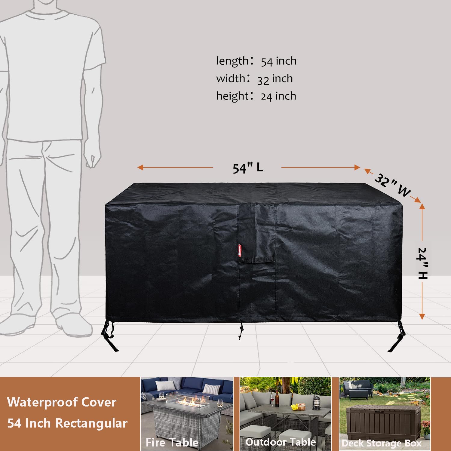 SheeChung fire pit cover with adjustable drawstring