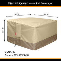 SheeChung Gas Fire Pit Cover with adjustable draw-strings