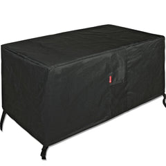 SheeChung Rectangular Fire Pit Cover front view, black