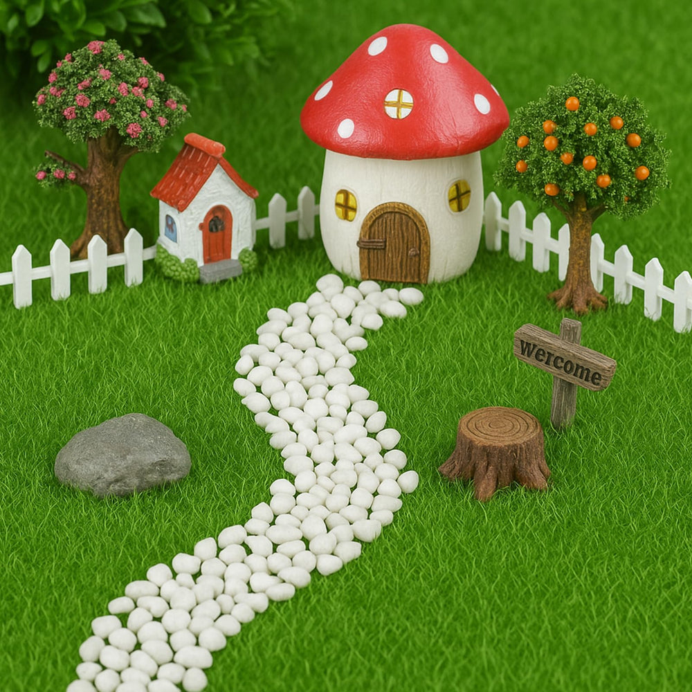 Shindel Fake Grass in a dollhouse setting