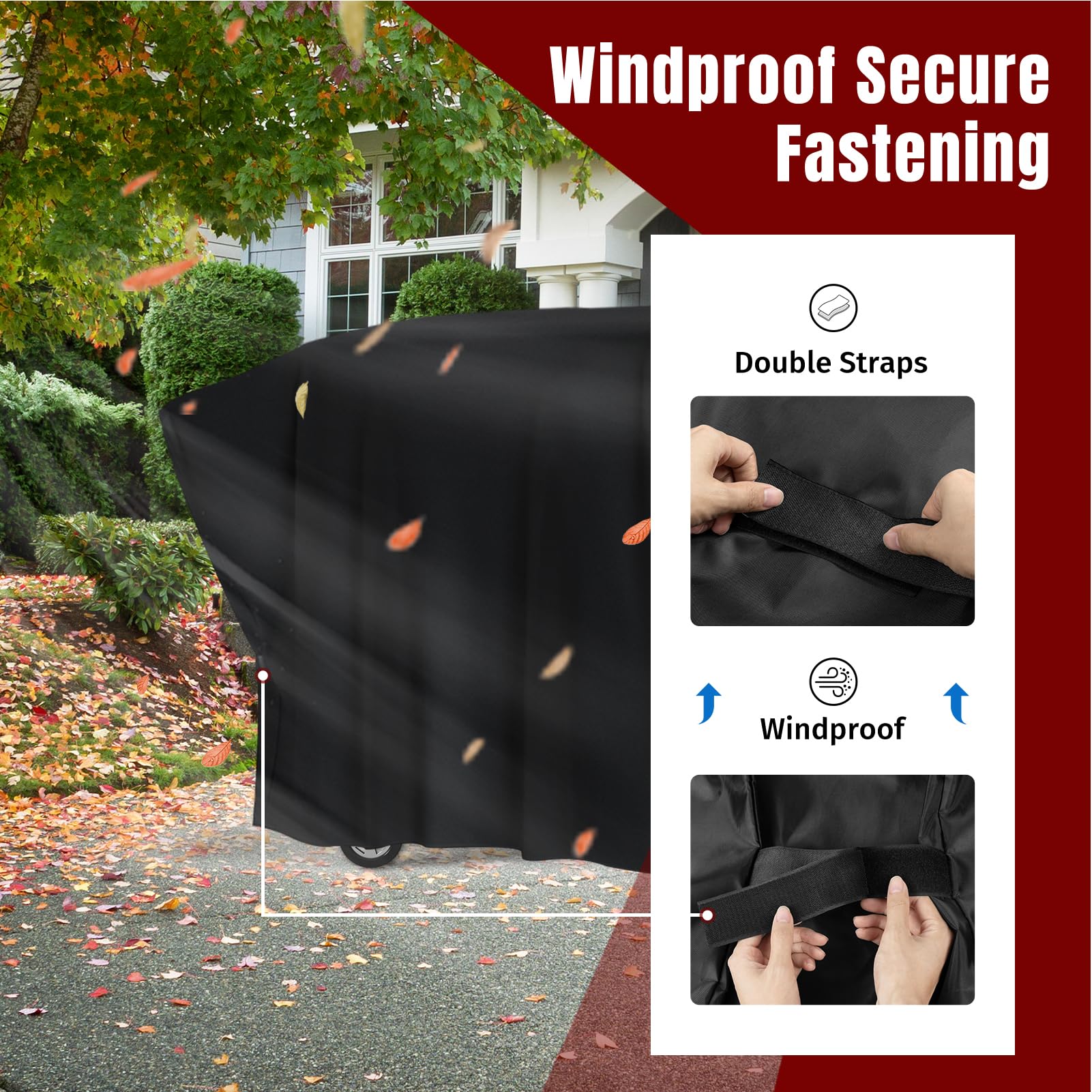 SHINESTAR 28 Inch Griddle Cover showing drawstring hem