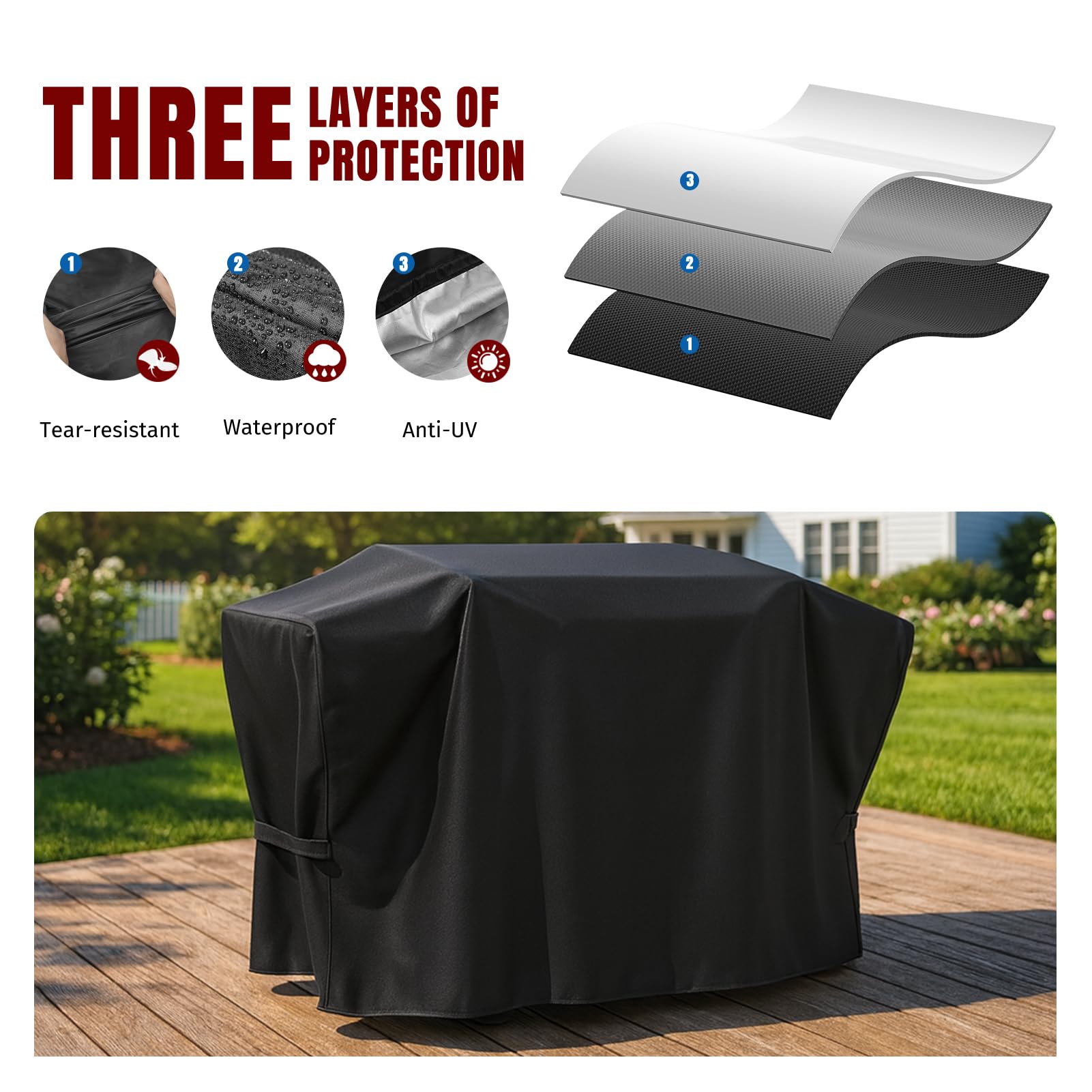 SHINESTAR 28 Inch Griddle Cover with hood fitted on griddle
