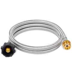 SHINESTAR 5FT Propane Hose Adapter front view with stainless steel braiding