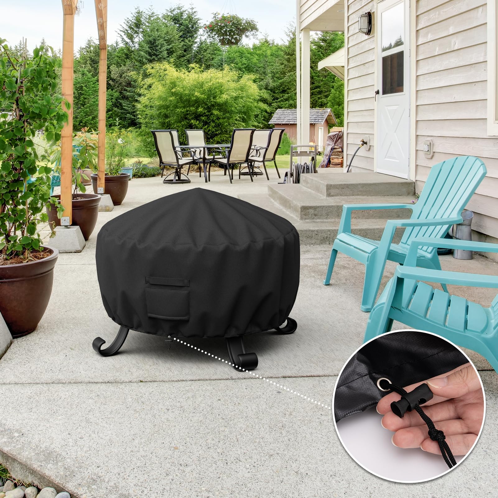 SHINESTAR fire pit cover easy-clean surface demonstration