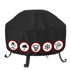 SHINESTAR Fire Pit Cover Round 36 In black front view