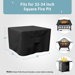 SHINESTAR Fire Pit Cover showing waterproof material