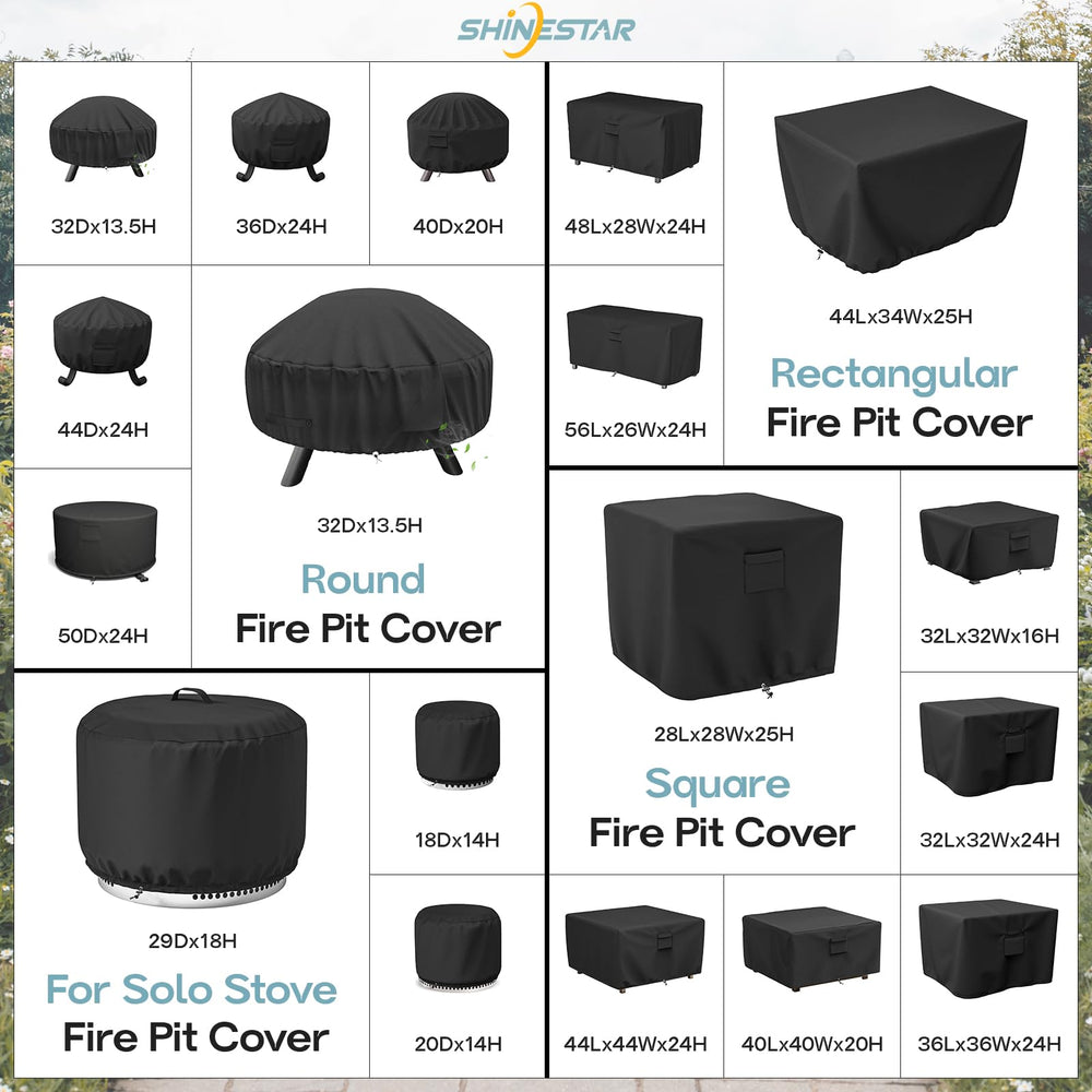SHINESTAR fire pit cover with fire pit setup in backyard