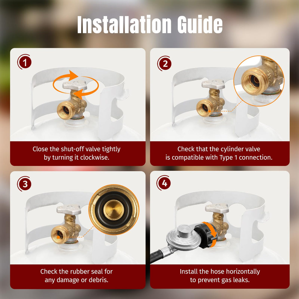 SHINESTAR gas regulator setup with propane tank