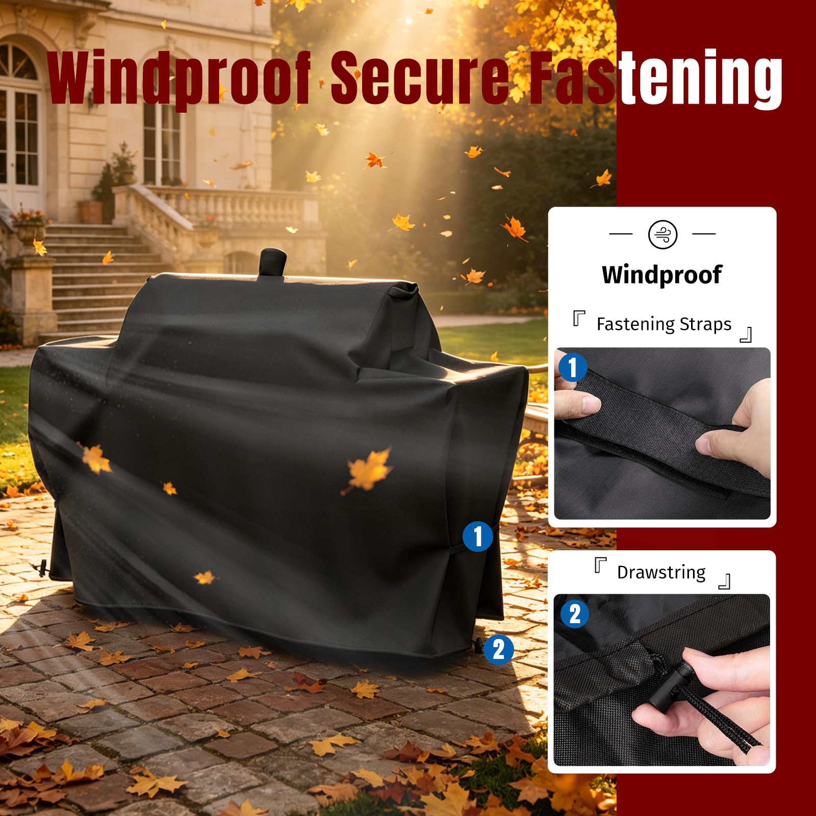 SHINESTAR Grill Cover featuring air vents for moisture control
