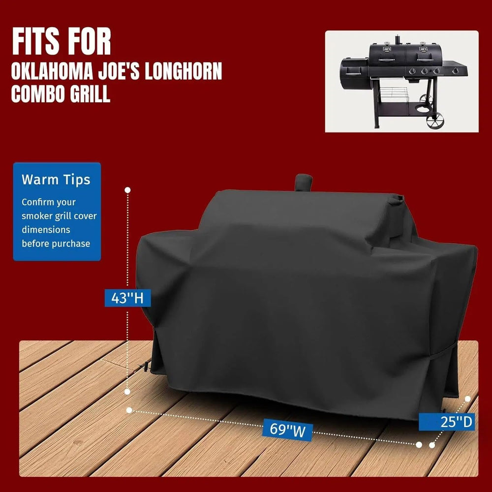 SHINESTAR Grill Cover on Oklahoma Joe Longhorn Combo Smoker