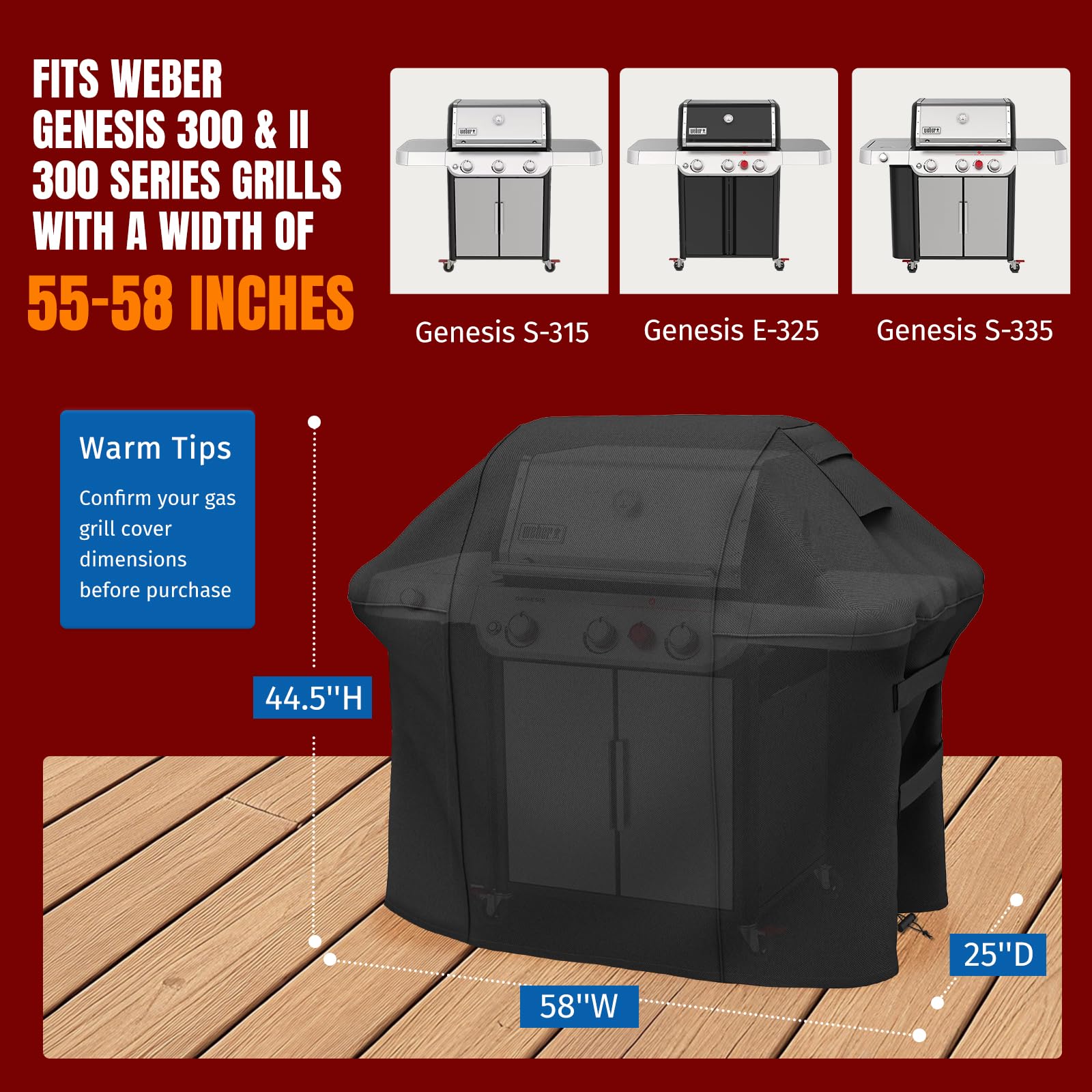 SHINESTAR grill cover showing Velcro straps and drawstring