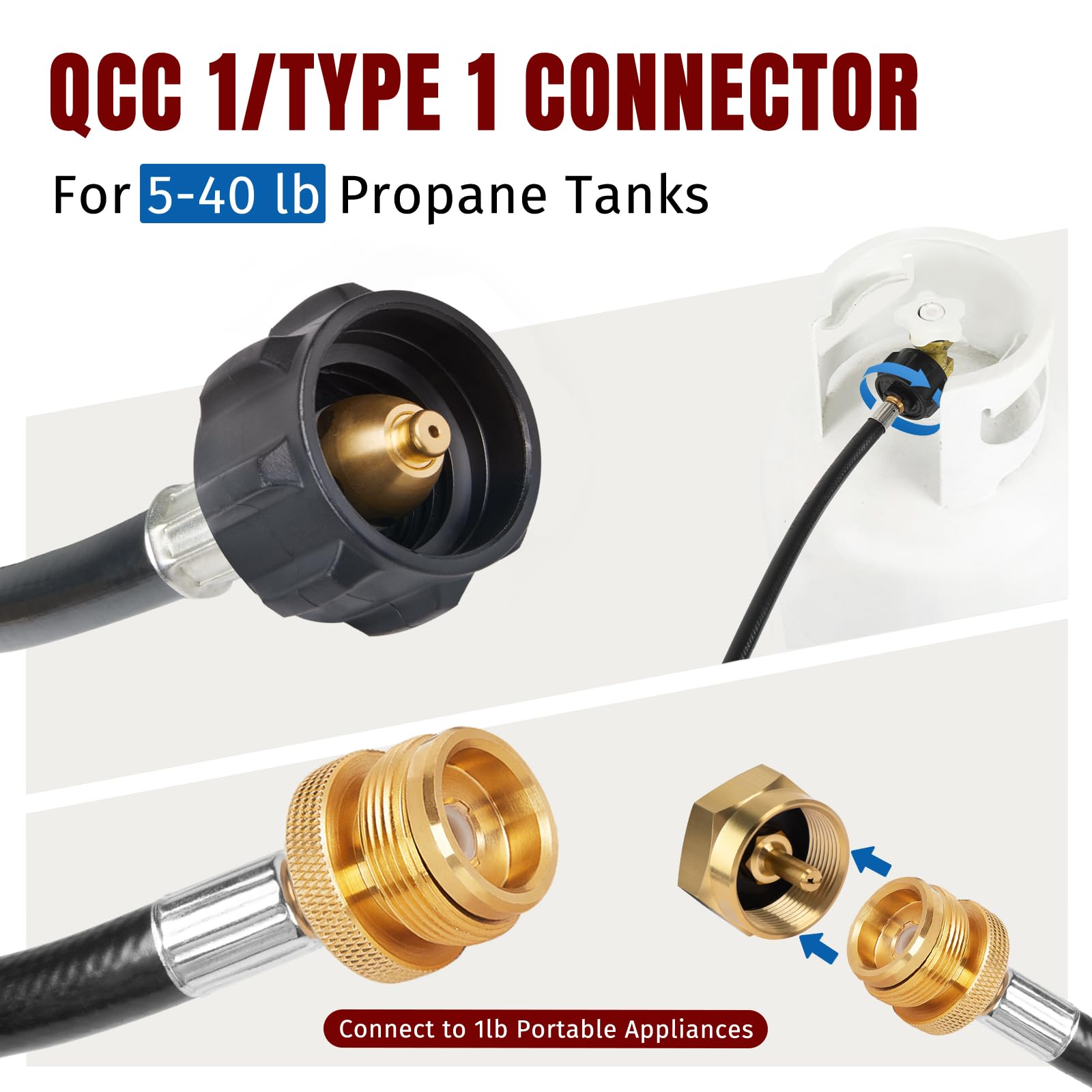 SHINESTAR propane hose adapter side view showing three-layer design