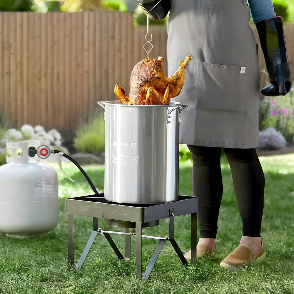 SHINESTAR Propane Regulator installed on a turkey fryer