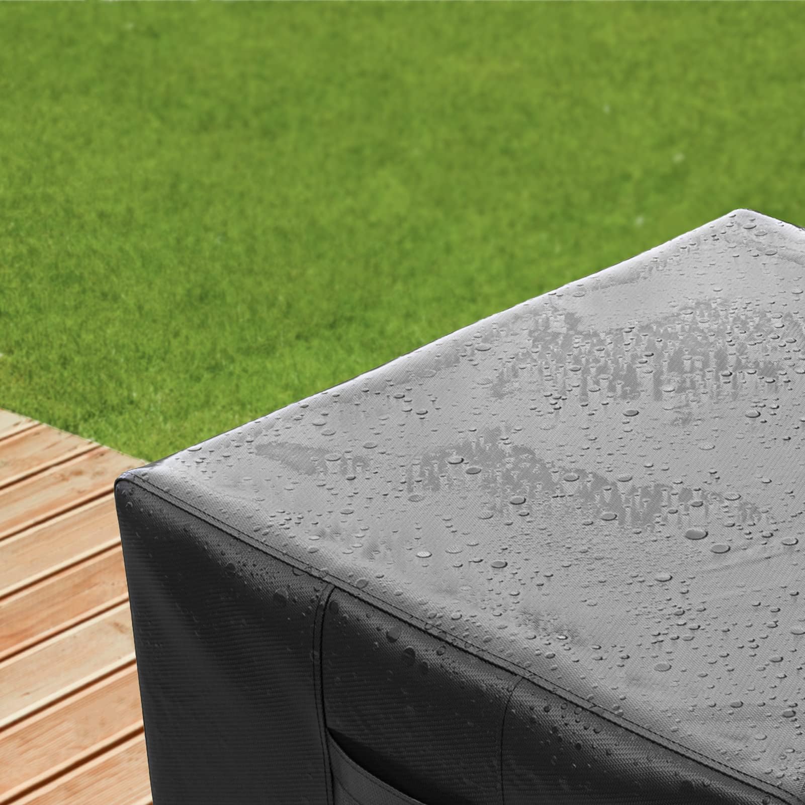 SHINESTAR Rectangle Fire Pit Cover, close-up of fabric