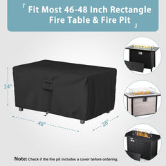 SHINESTAR Rectangle Fire Pit Cover, side view