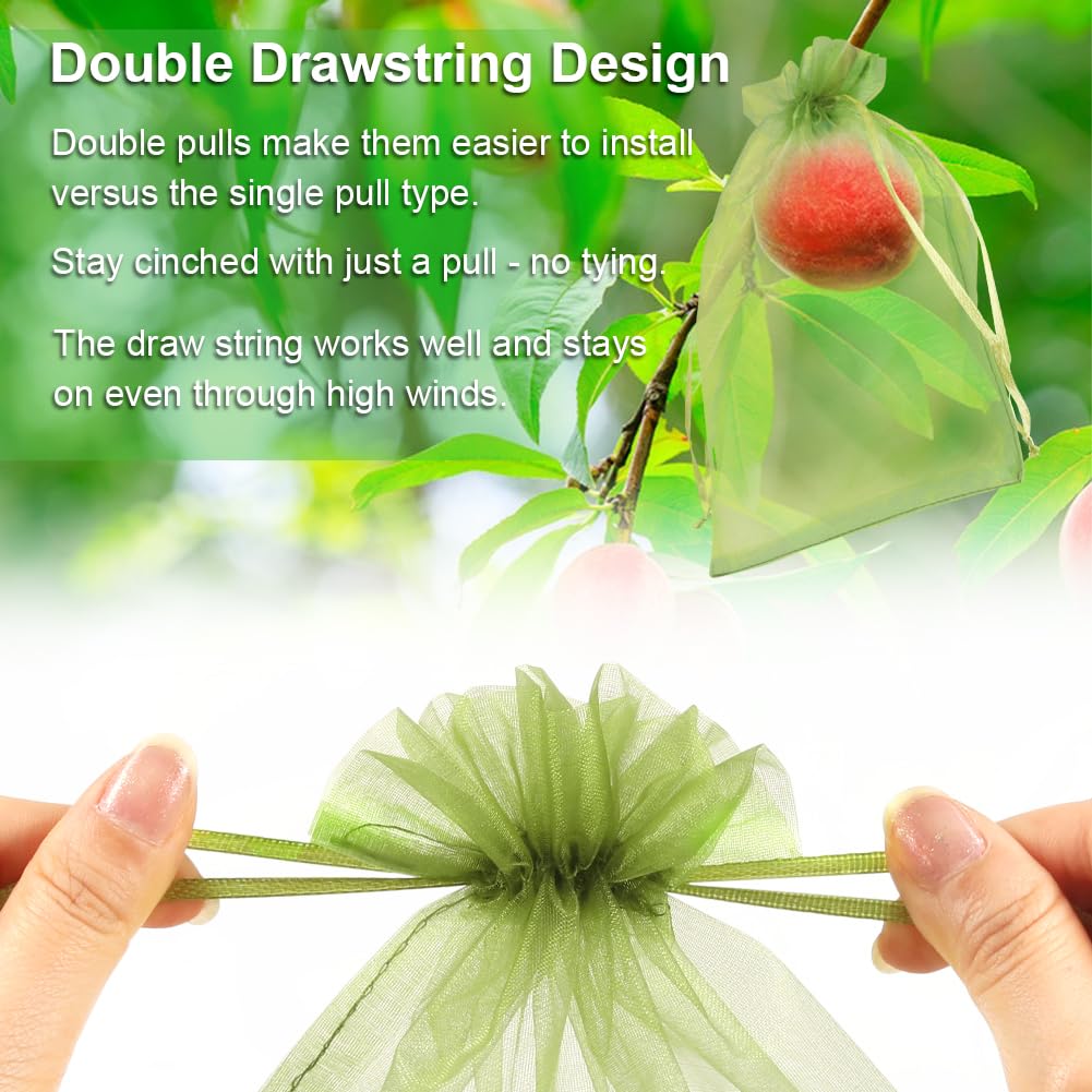 Shintop 6x9 inch green organza fruit protection bags with fruits