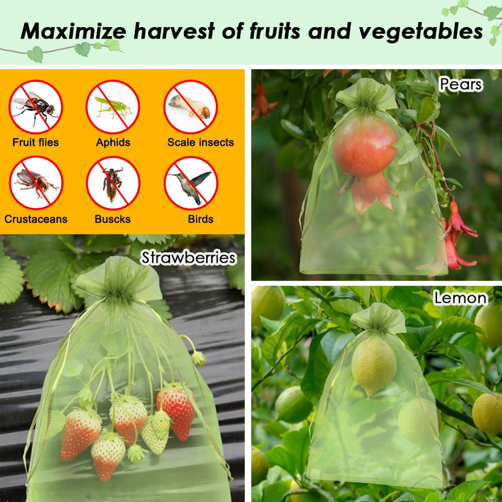 Shintop fruit protection bags in a garden setting