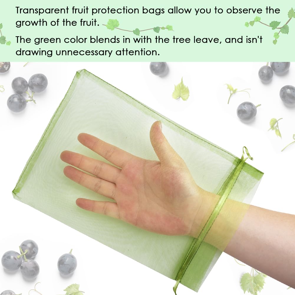 Shintop fruit protection bags with transparent mesh for monitoring ripeness