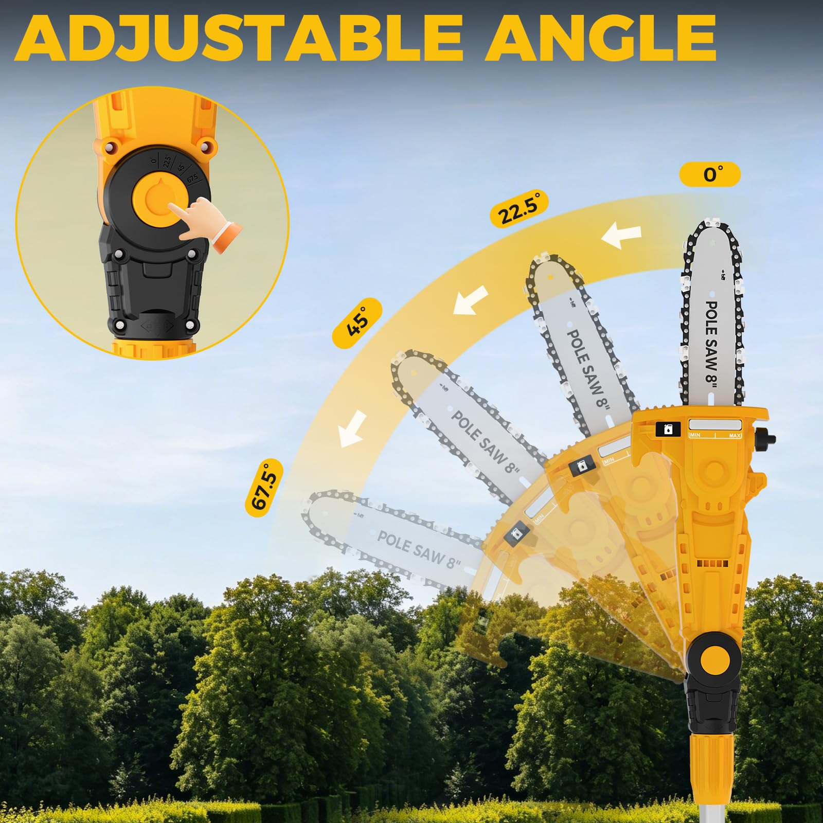 shoho Cordless Pole Saw telescoping pole extended