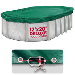 Shop Square 12x20 ft oval winter pool cover in green