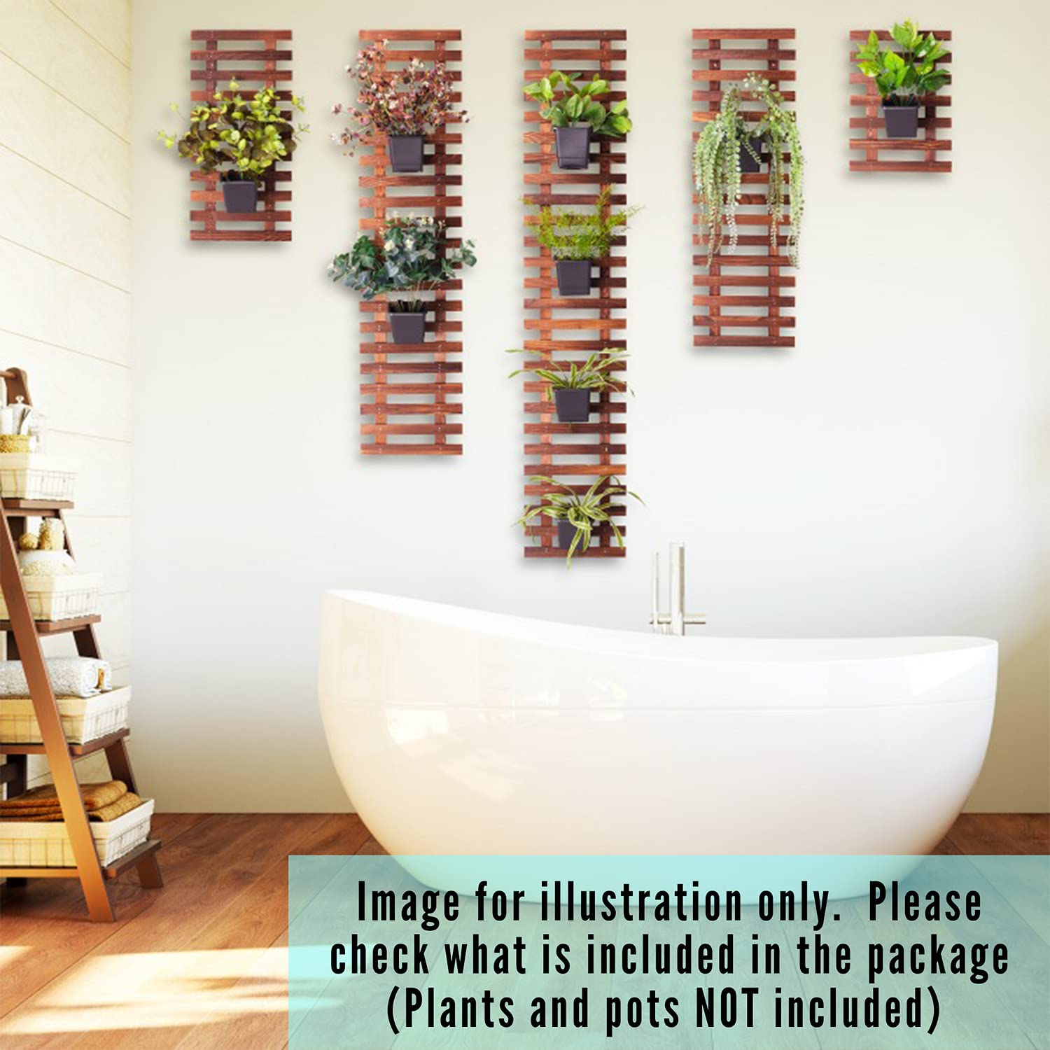 ShopLaLa Wall Planters 60cm dark brown wood lifestyle scene