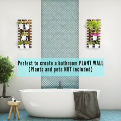 ShopLaLa Wall Planters 60cm dark brown wood with plants