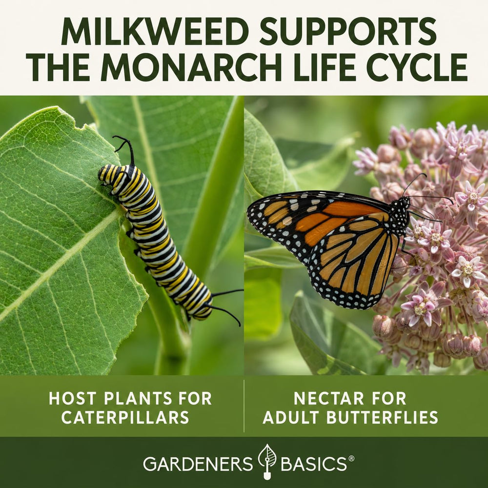 Showy milkweed seeds packet from Gardeners Basics