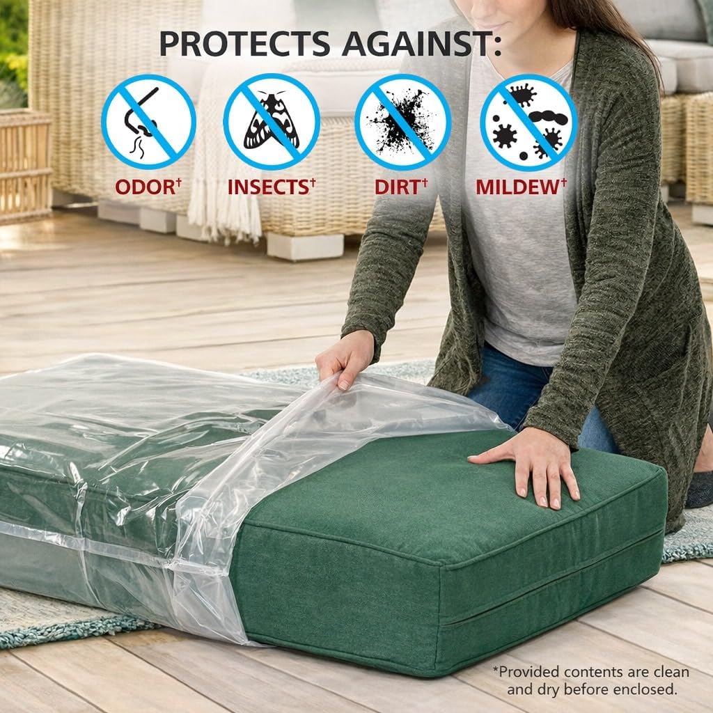 Shrink-Pak cushion storage bags stacked together