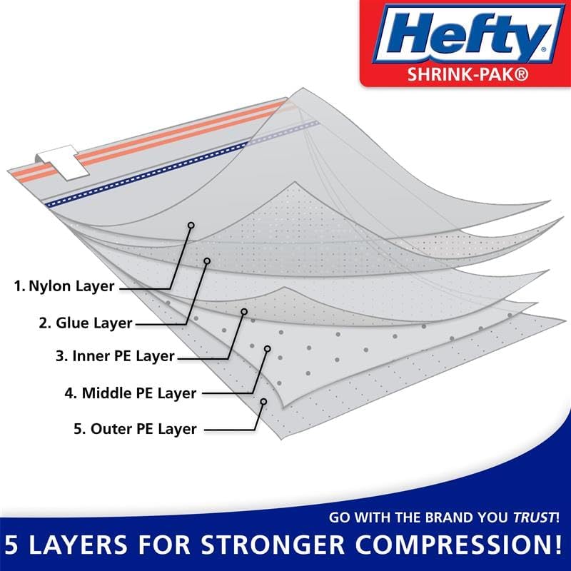 Shrink-Pak storage bags in a garage setting