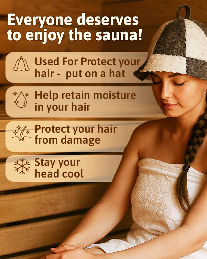 SHSH trade group Wool Sauna Hat Checkered on a model