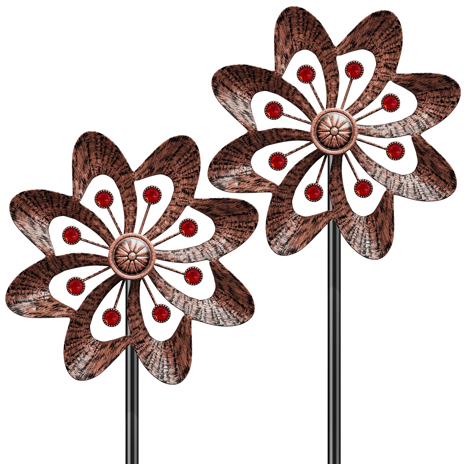 SHUONIVS 37-inch vintage copper wind spinner front view