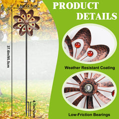 SHUONIVS wind spinner rotating in garden setting