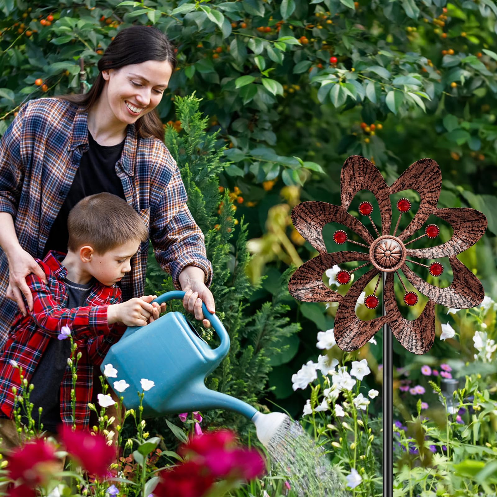 SHUONIVS wind spinner with H-shaped metal stake