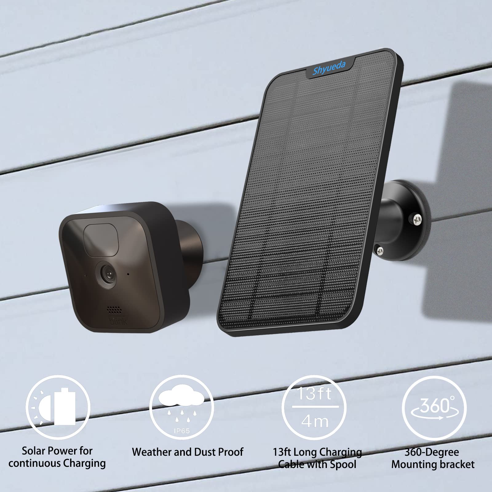 Shyueda 4W solar panel with Blink camera setup