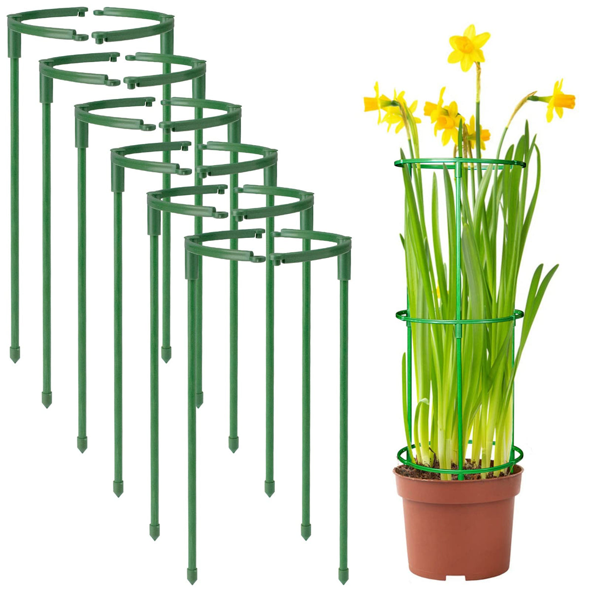 SIBRANT 12-pack plant support stakes in green colour, front view