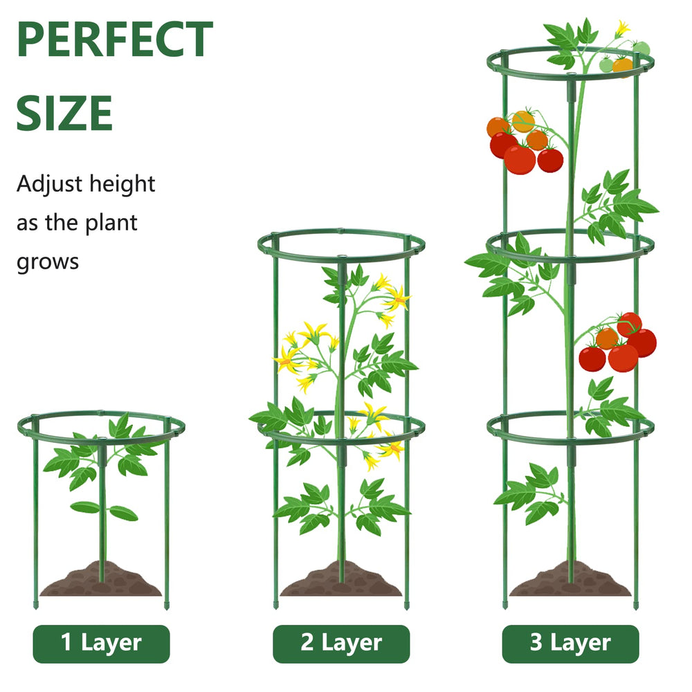 SIBRANT plant support stakes stacked together, demonstrating height adjustment