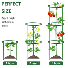 SIBRANT plant support stakes stacked together, demonstrating height adjustment
